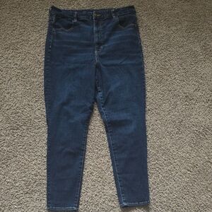 American Eagle Outfitters Dark Blue High-Rise Skinny Jeans